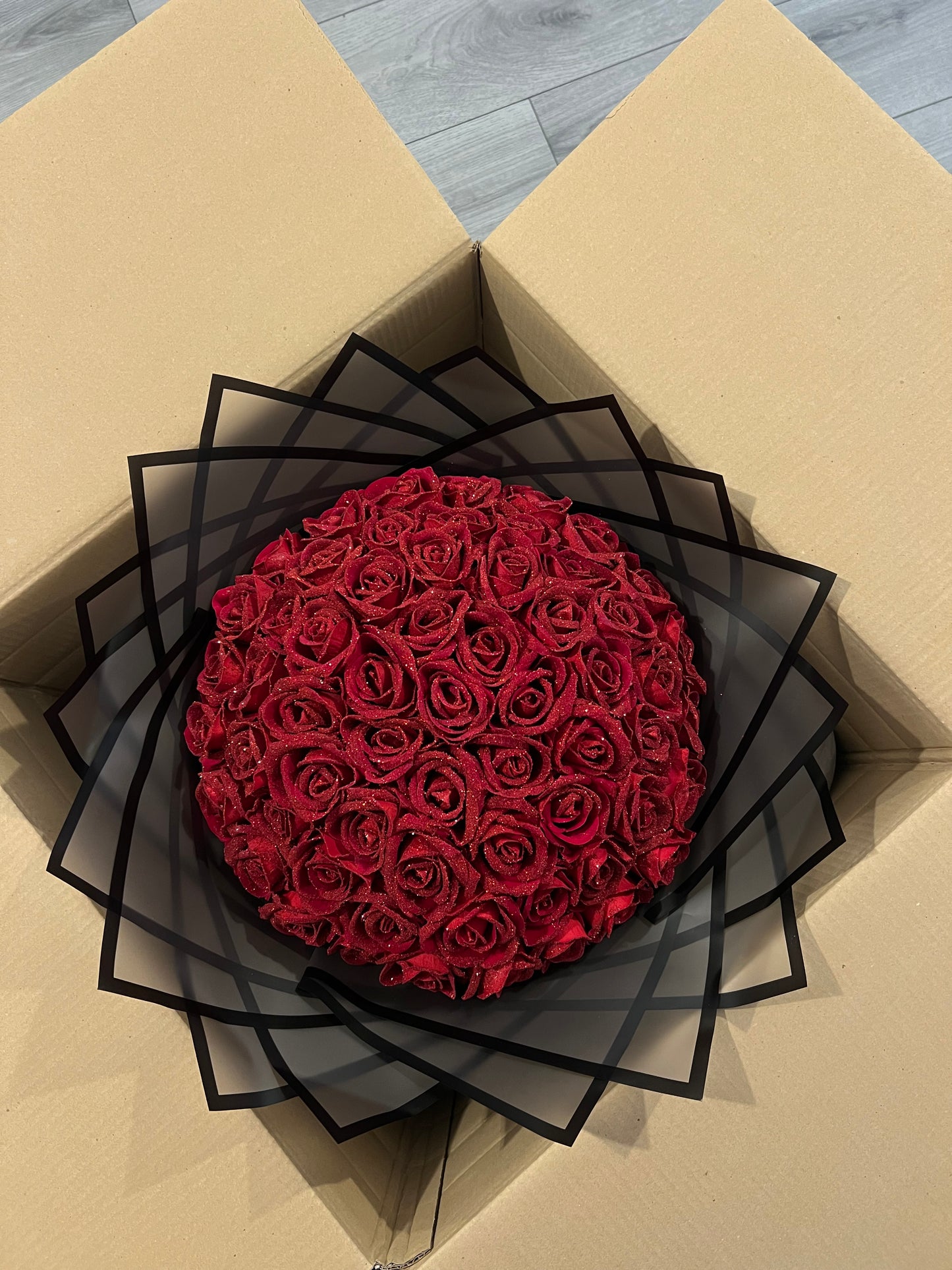 Classic Red Glitter Roses