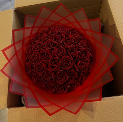 Classic Red Glitter Roses