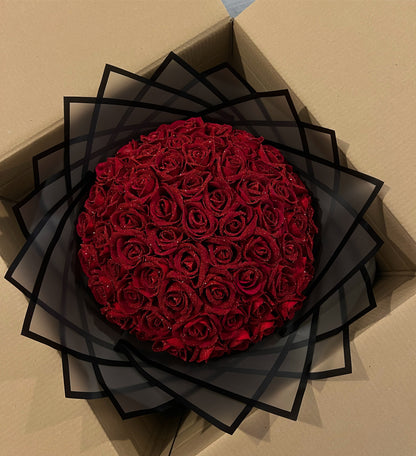 Classic Red Glitter Roses